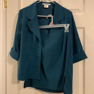 teal/green professional blazer/skirt